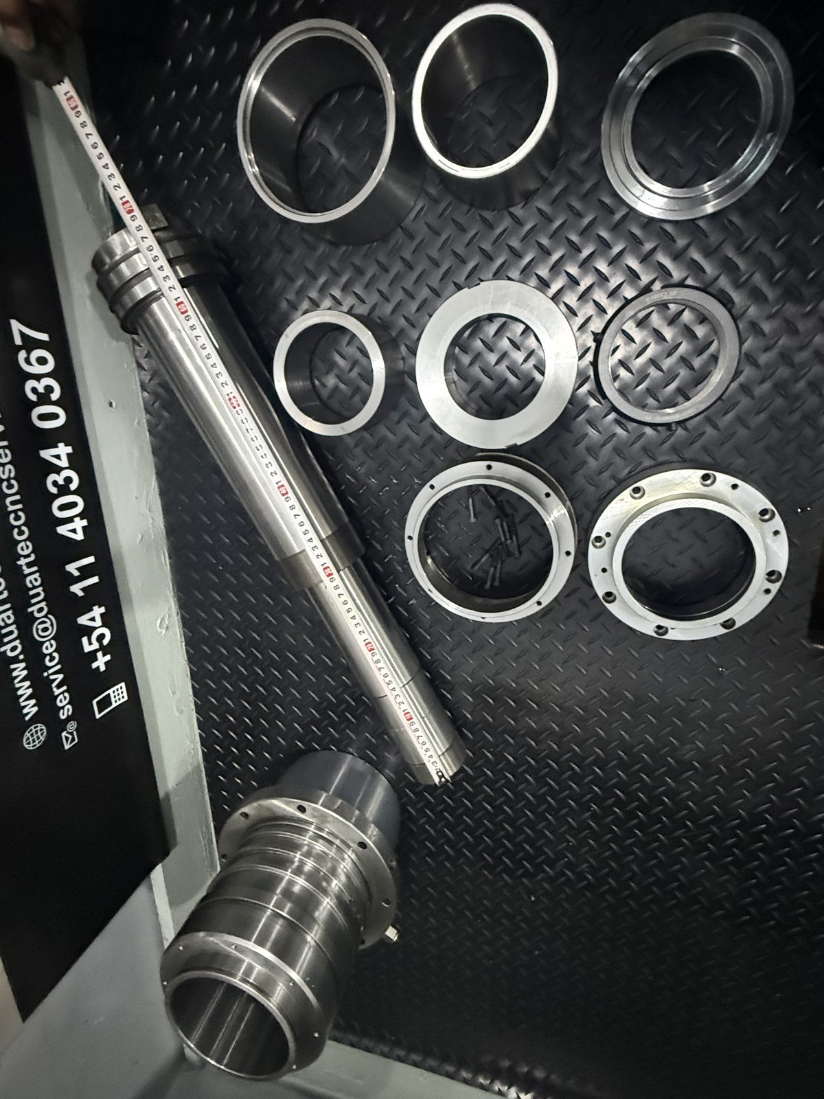 Despiece completo de husillo - vista cenital